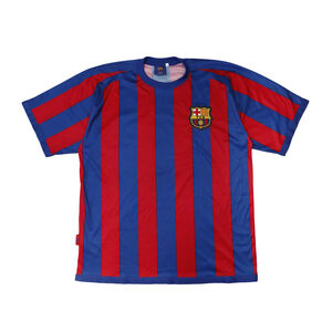 Vintage FCB Ronaldinho 10 Striped Soccer Jersey Size L
